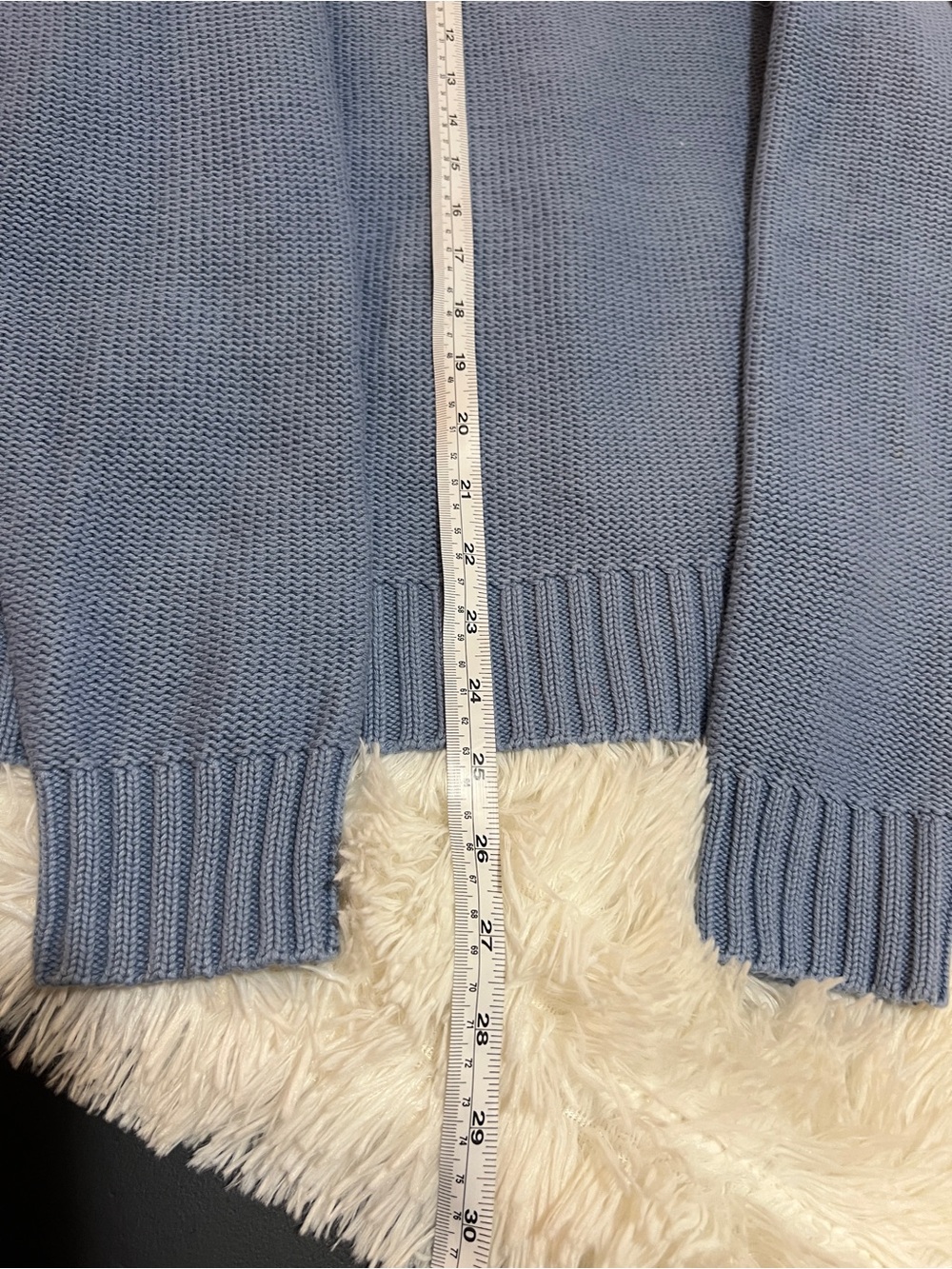 Westbound Slate Blue Cable Knit Button Down Cardigan- Large - Picture 9 of 10